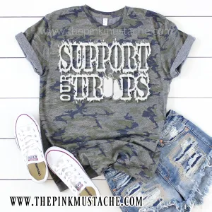 Camouflage Support Our Troops T-Shirt / Camo Tee/ Sizes 2T-XXXL / Military Shirts/ Support our Military Tee