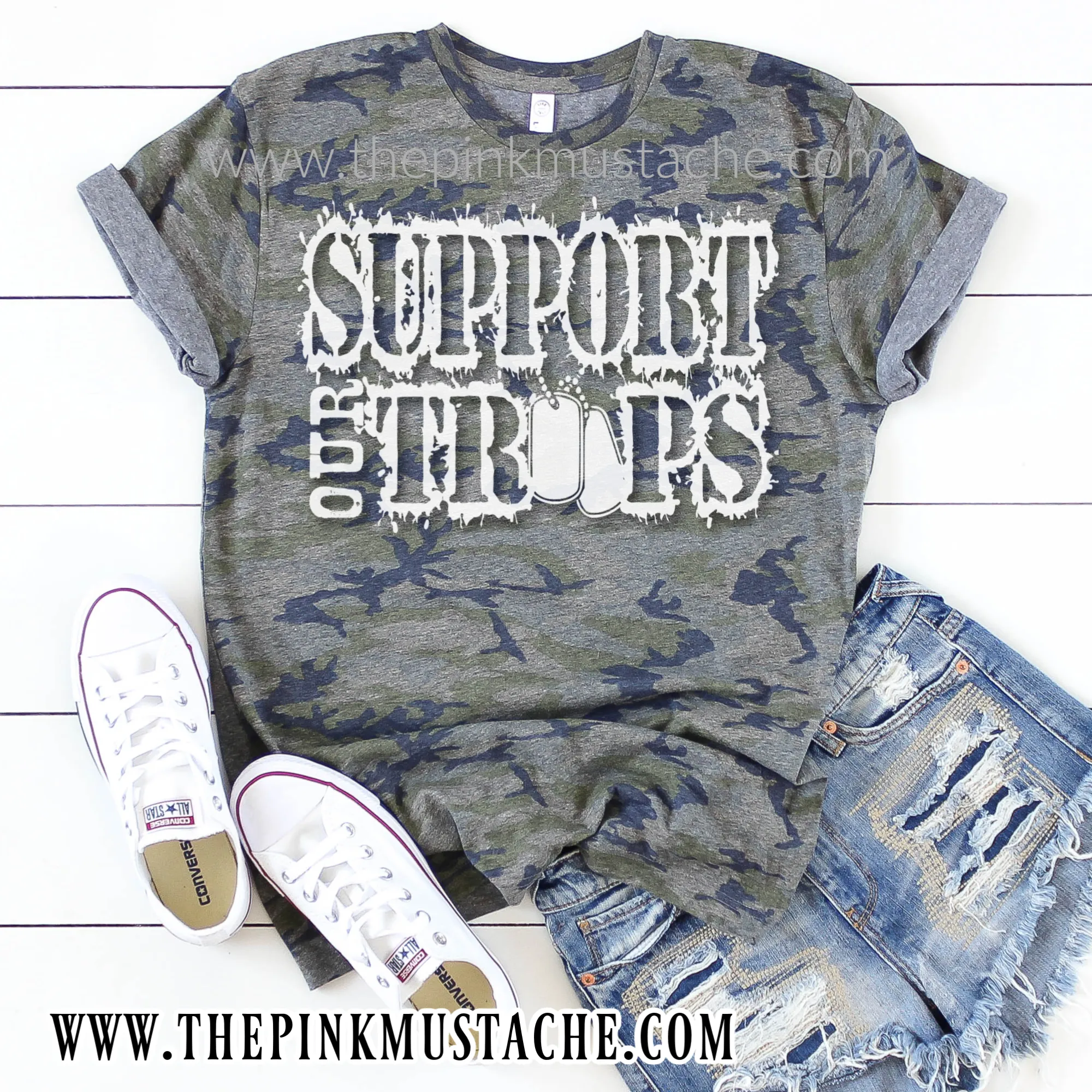 Camouflage Support Our Troops T-Shirt / Camo Tee/ Sizes 2T-XXXL / Military Shirts/ Support our Military Tee