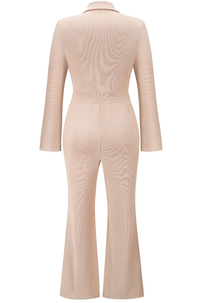Casual Solid Buttons Turndown Collar Regular Jumpsuits(4 Colors)