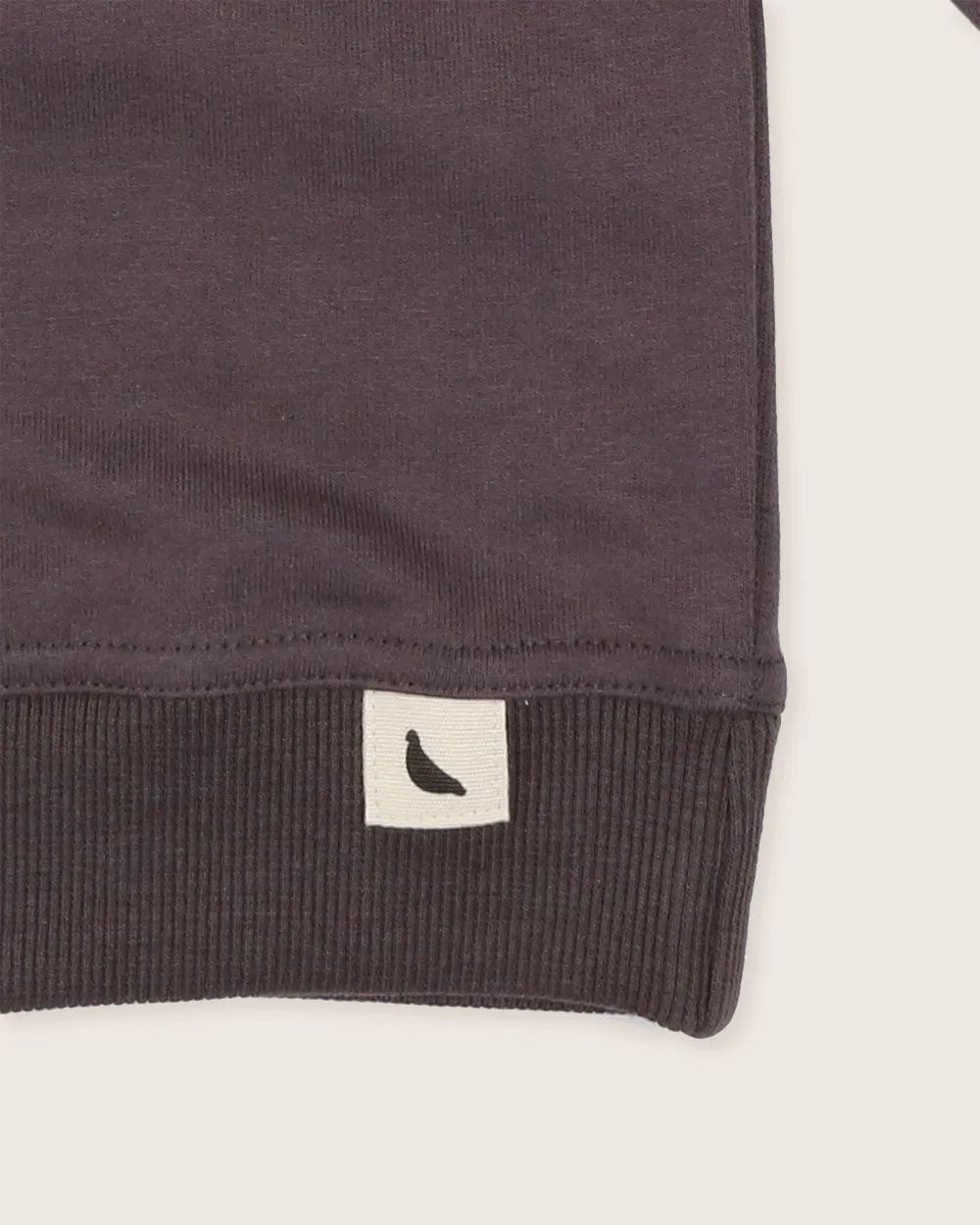 Charcoal Grey Leopard Ears Applique Sweatshirt