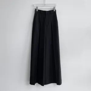 CityHottie - Korean Chic Summer Simple High Waist Pleated Women Wide Leg Pant Solid Color Casual Spring Straight Loose Trouser 2024 New