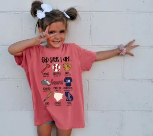 Comfort Colors God Says I Am Brave -  Braves Tee/ Youth and Adult Sizes