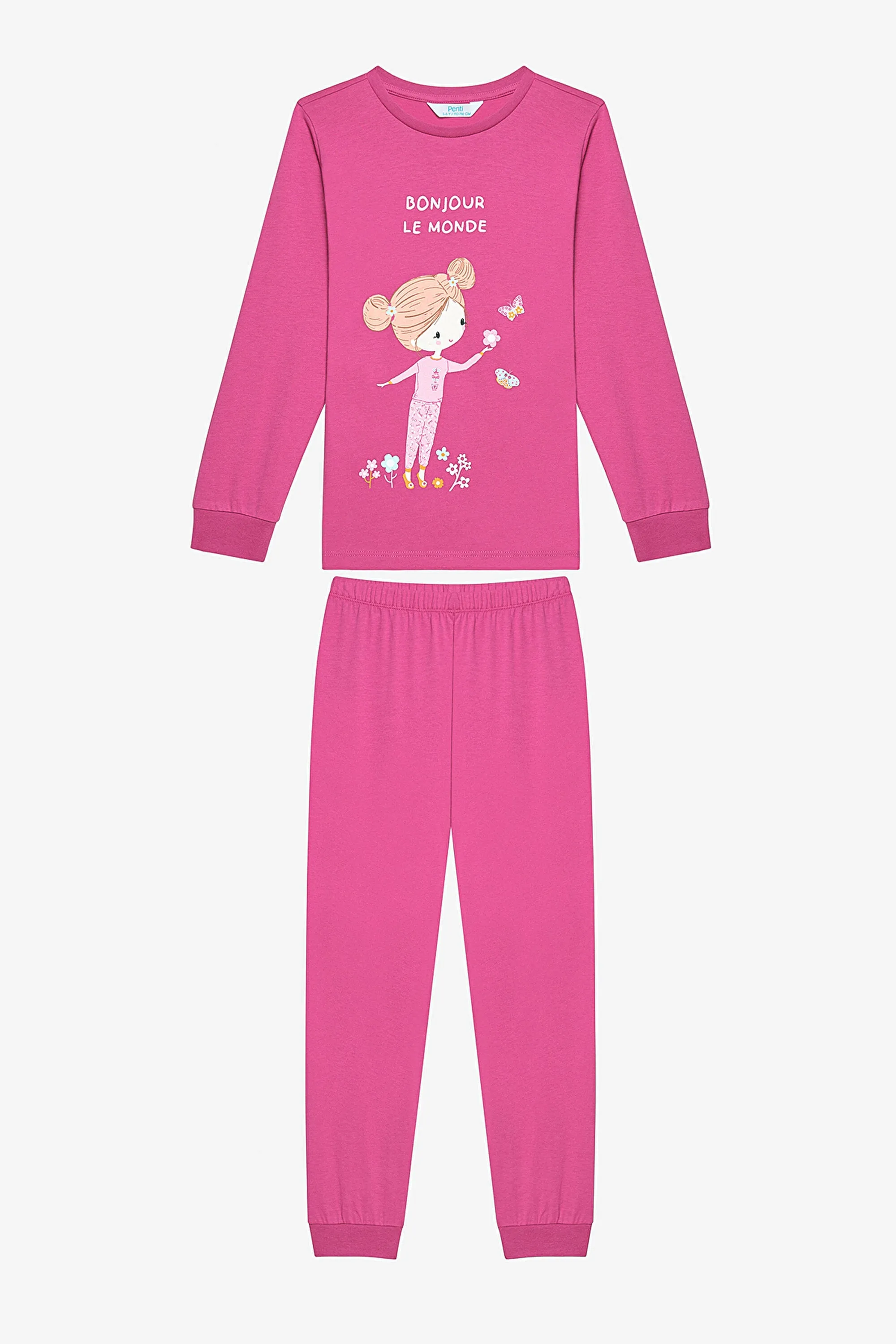 Cotton Girls Le Monde 2-Piece Multicolored Pajama Set