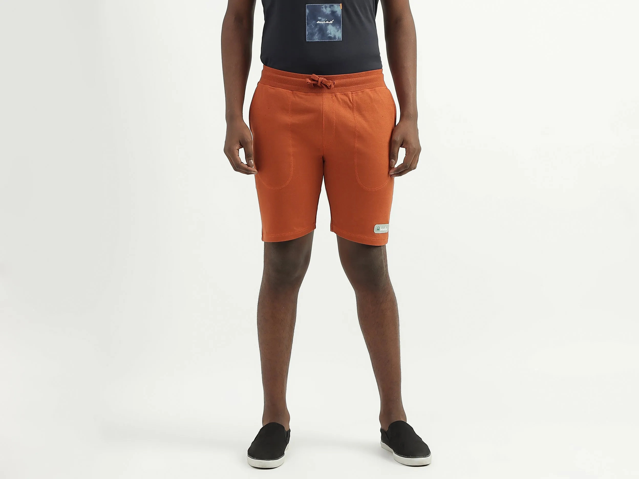 Cotton Solid Regular Fit Mens Shorts