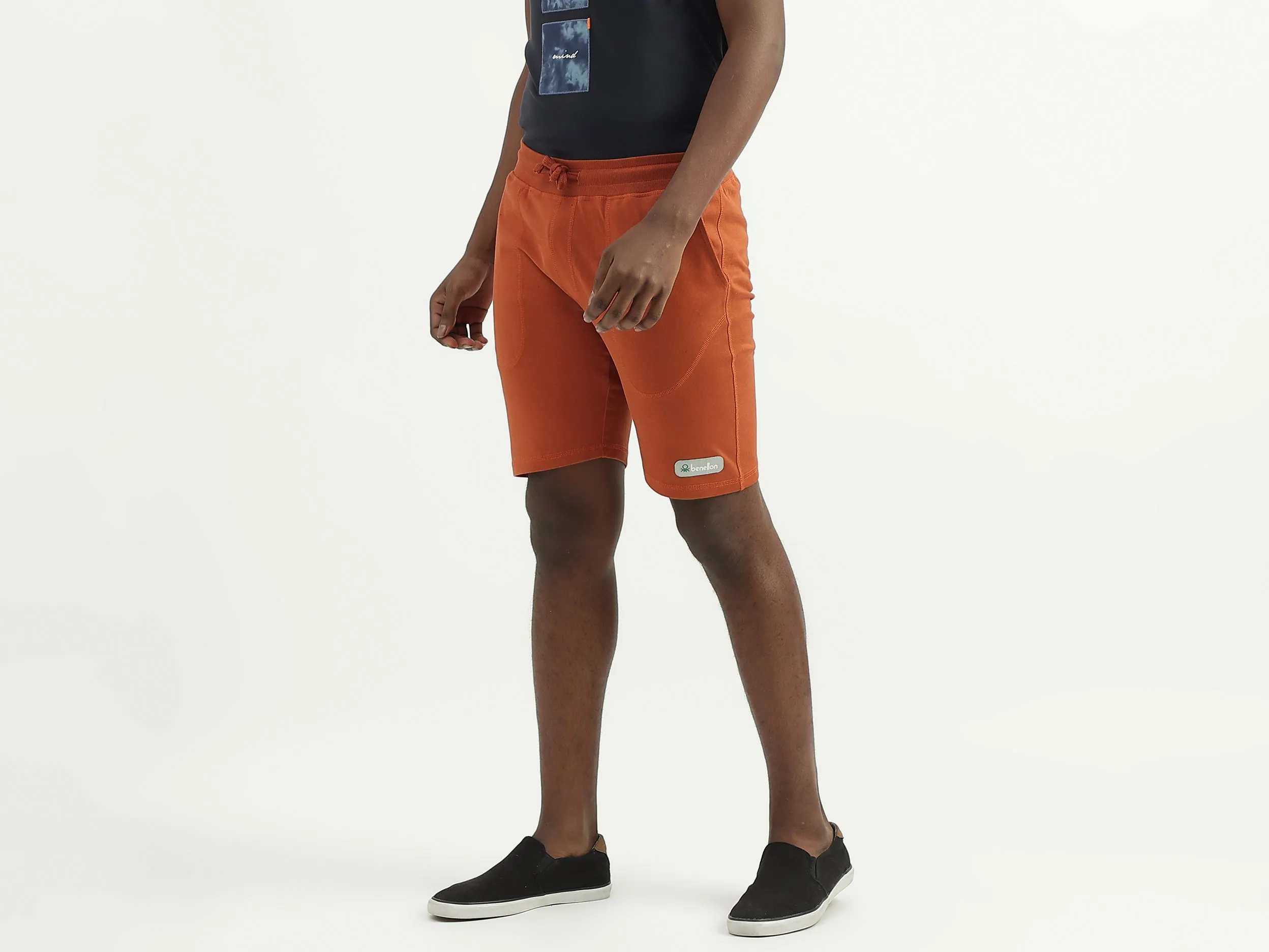 Cotton Solid Regular Fit Mens Shorts