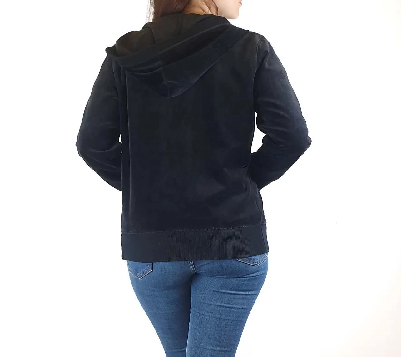 Country Road velvet hodded top size S / AU10