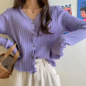 Cute Short Sweater Women V-Neck Knitted Cardigan Fashionable Single Breasted Women Elasticity Cropped Cardigan Sweater for Female