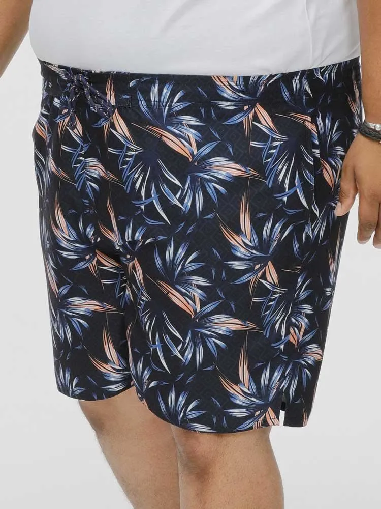 D555 DARIANHawaiian Printed Swim Shorts for Men's (211501) in Navy, 3XL-6XL