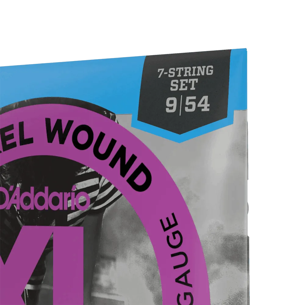 D'Addario Electric Guitar 7-String Set, Nickel Wound 0.09 - 0.54 Super Light Gauge