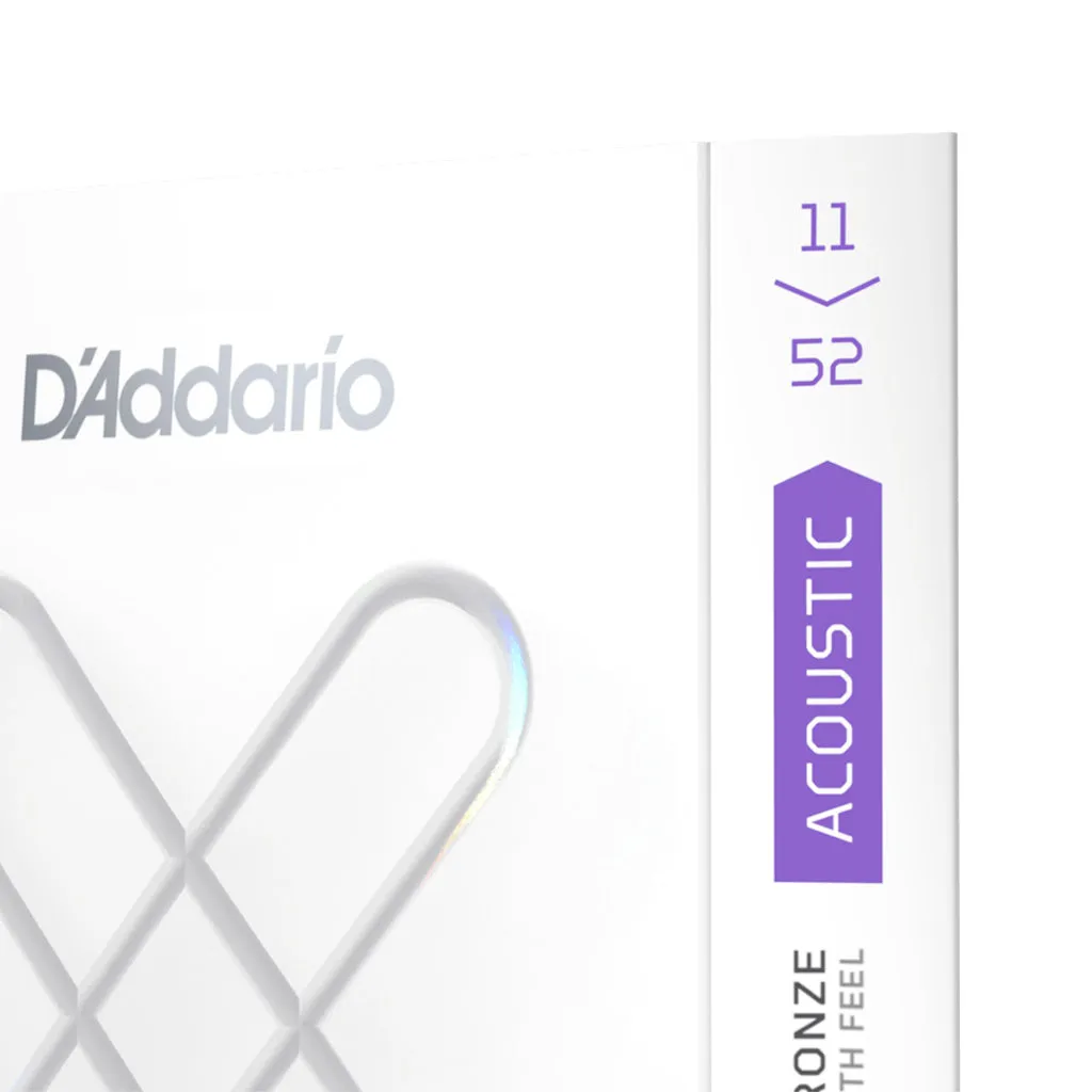D'Addario XSABR1152 XS 80/20 Bronze Acoustic Guitar Strings, Custom Light, 11-52