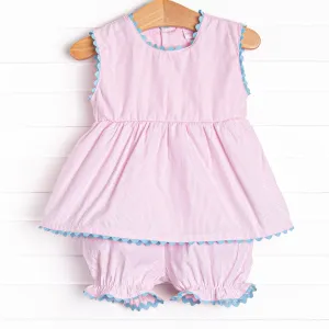 Darcy Bloomer Set, Pink Stripe