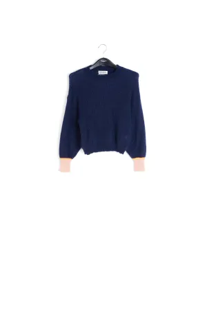 Dark blue mohair-blend knit