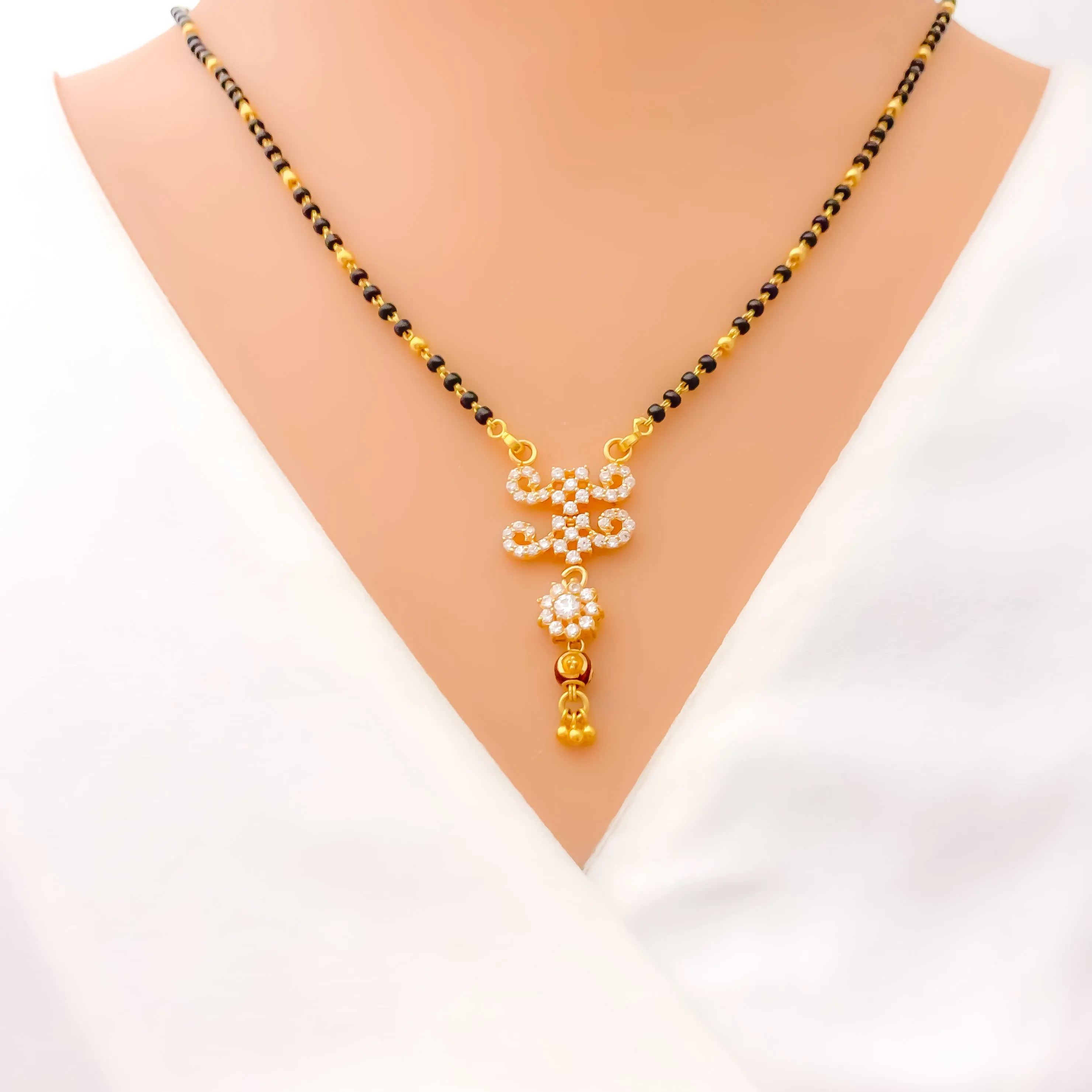 Dazzling Festive 22k Gold CZ Mangal Sutra