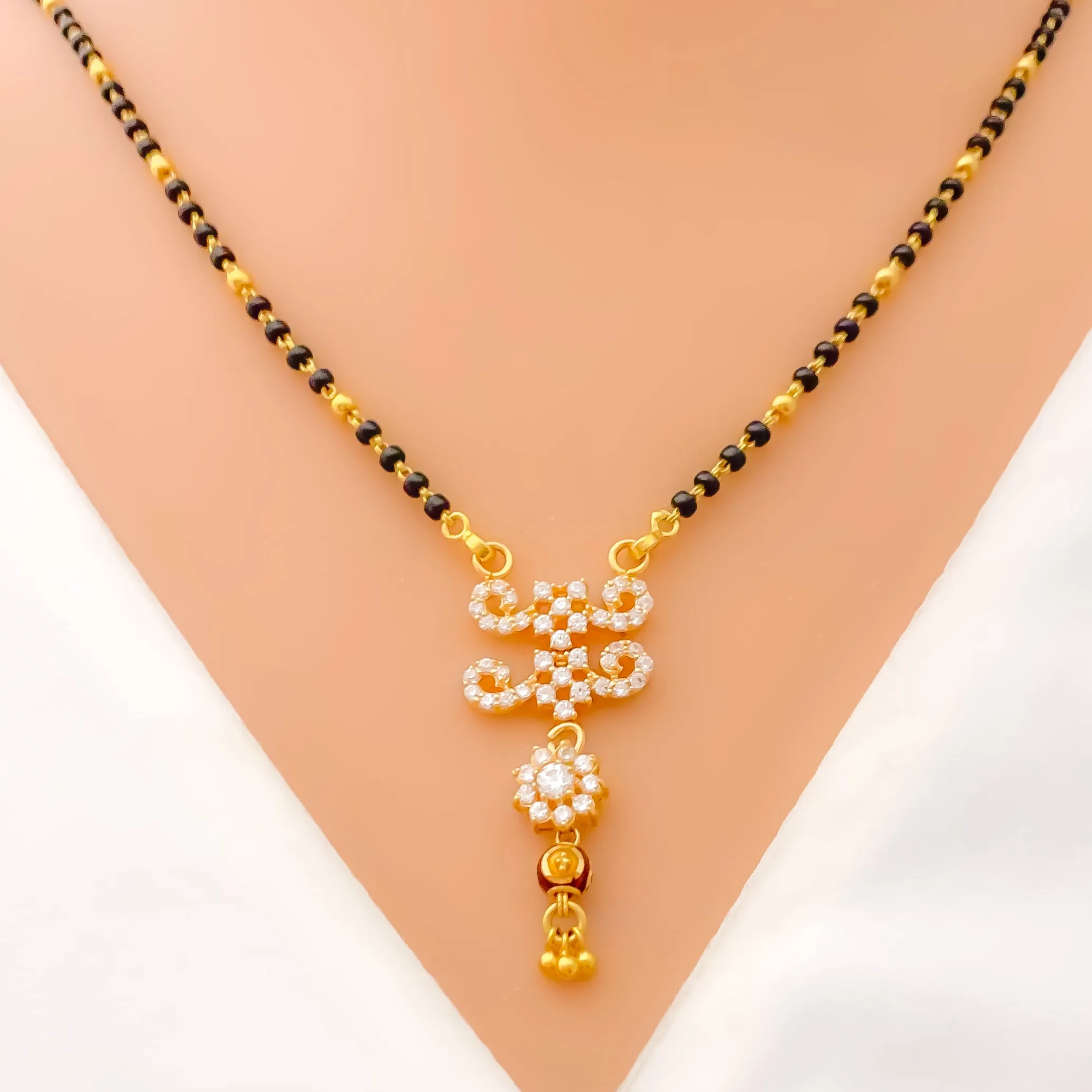 Dazzling Festive 22k Gold CZ Mangal Sutra