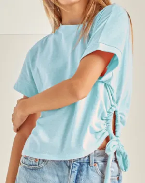 Drawstring Cutout Knit Top