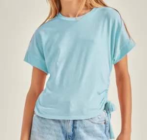 Drawstring Cutout Knit Top