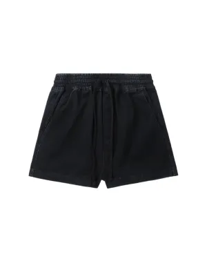 Drawstring denim shorts