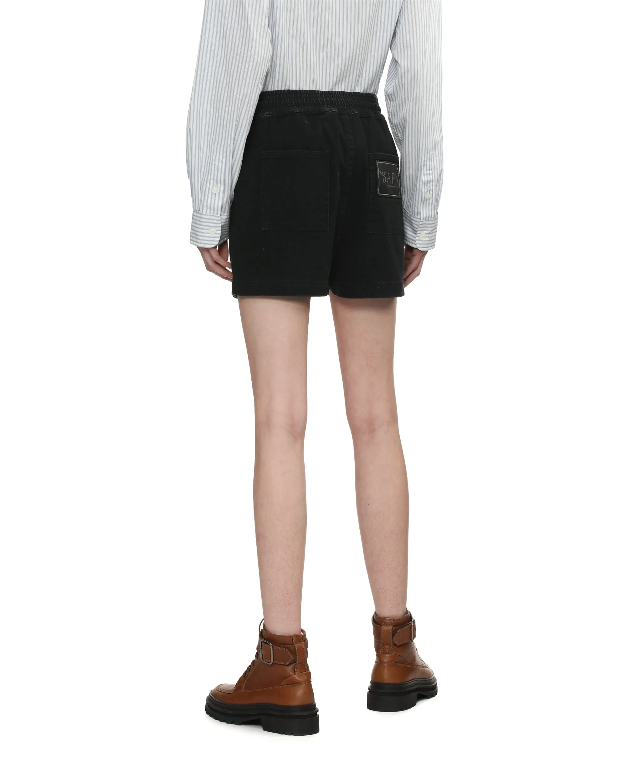 Drawstring denim shorts