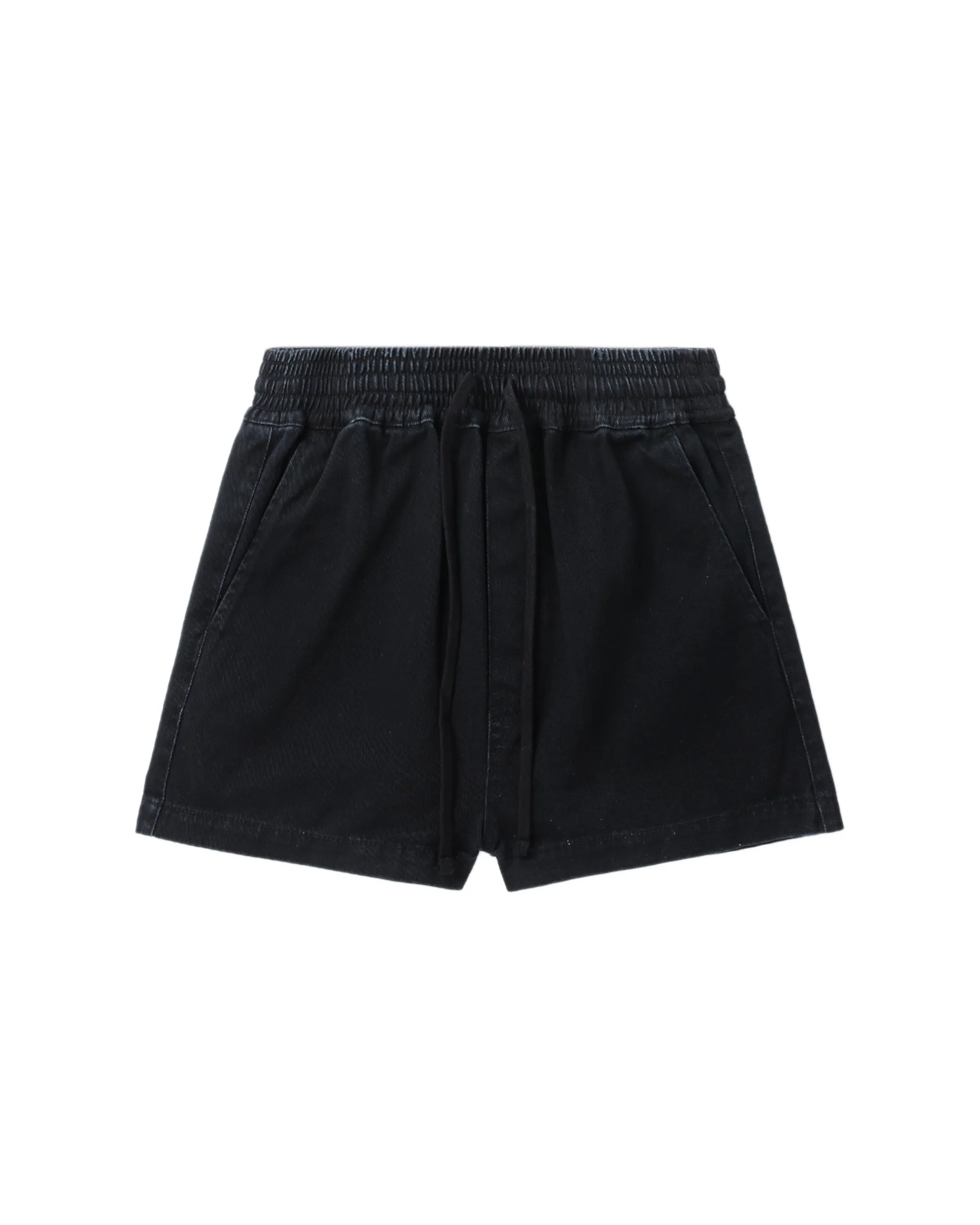 Drawstring denim shorts