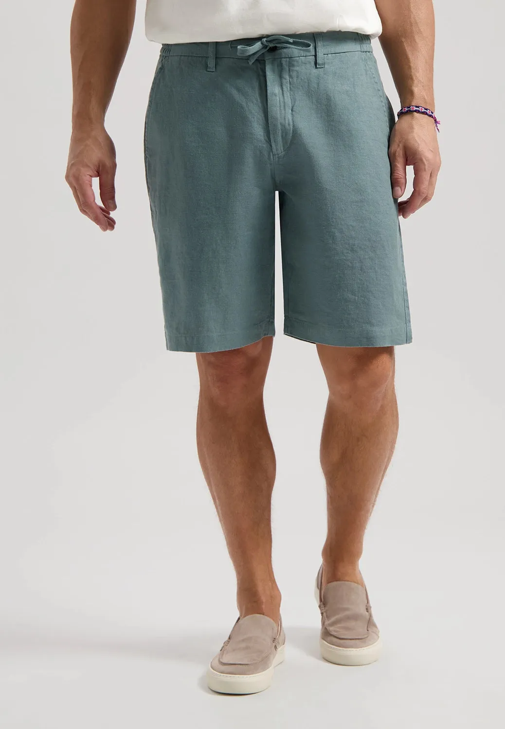 DSTREZZED JAMES PURE LINEN LOOSE FIT BEACH SHORTS 515496