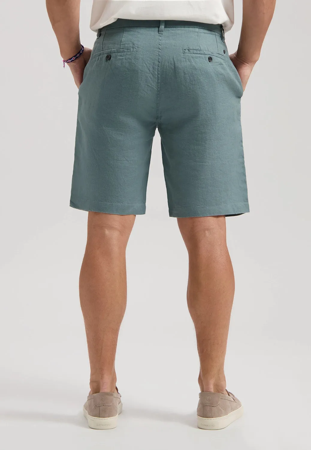 DSTREZZED JAMES PURE LINEN LOOSE FIT BEACH SHORTS 515496