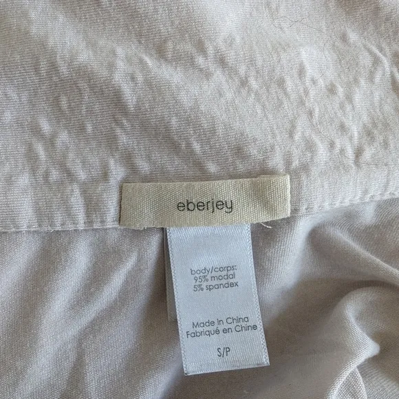 Eberjey light pink with black piping pajama top sz S
