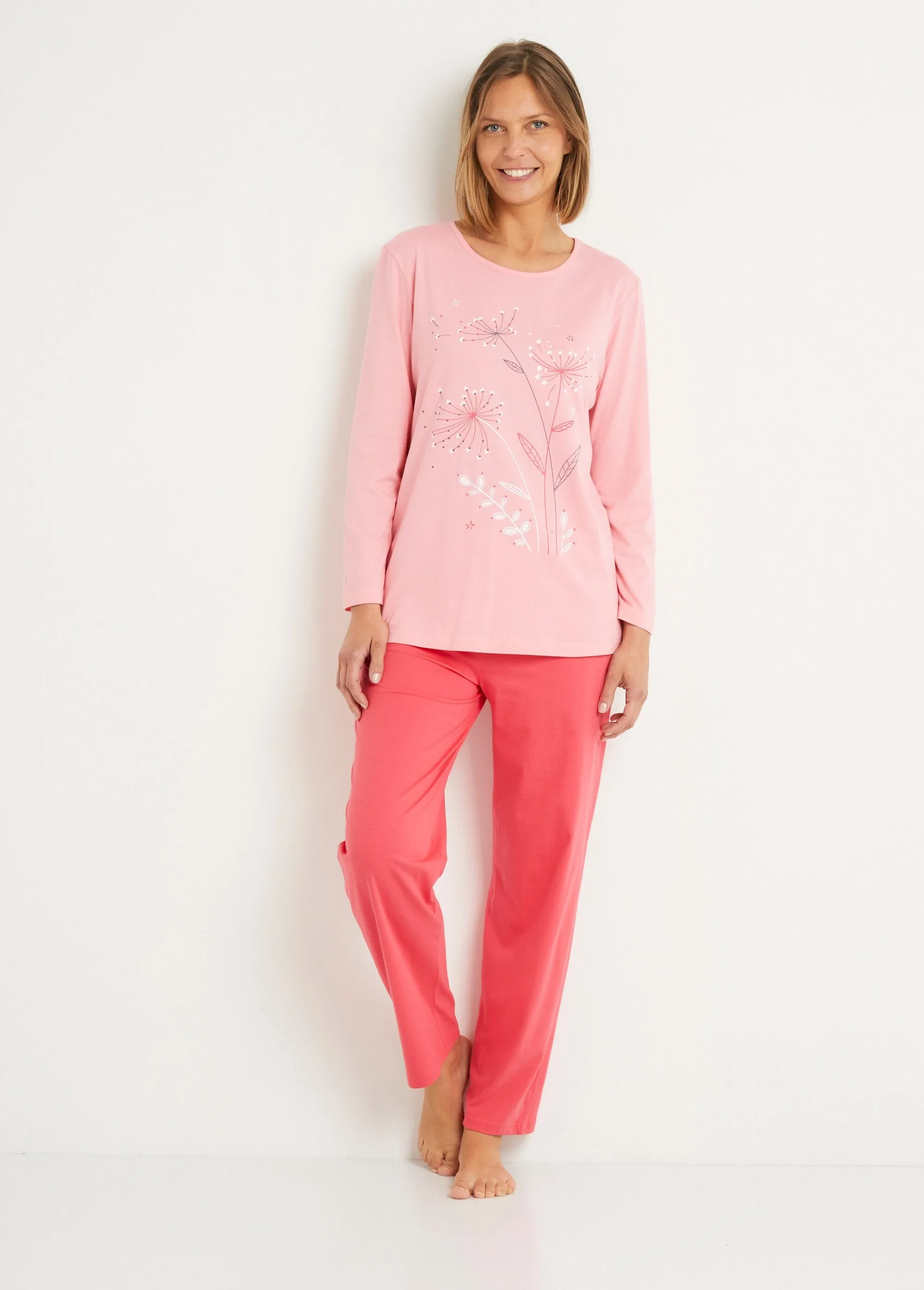 Elasticated-waist cotton pyjamas - set of 2
