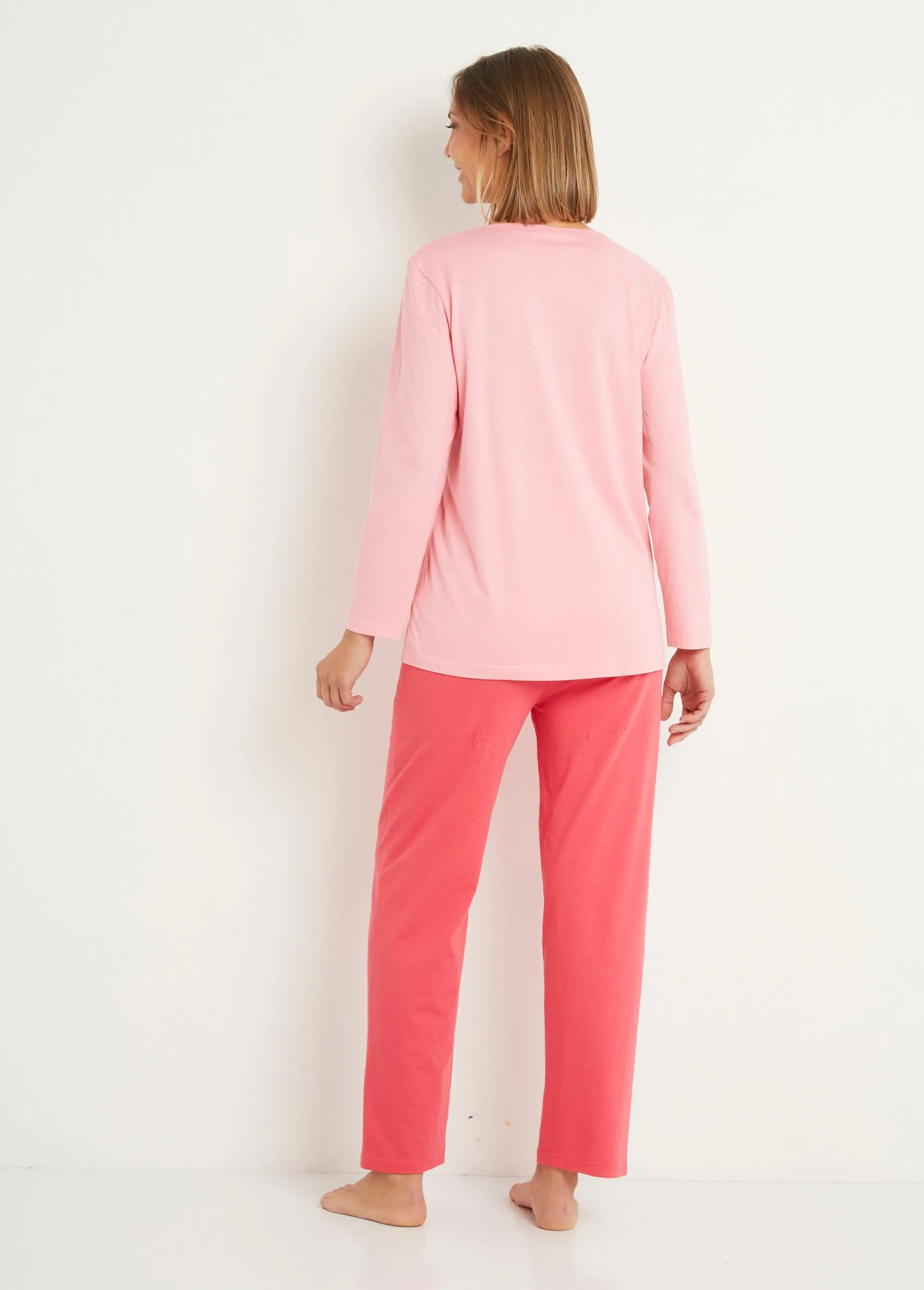 Elasticated-waist cotton pyjamas - set of 2