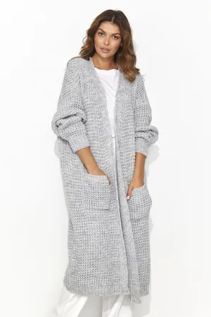 Elegant Open-Front Cardigan with Pockets