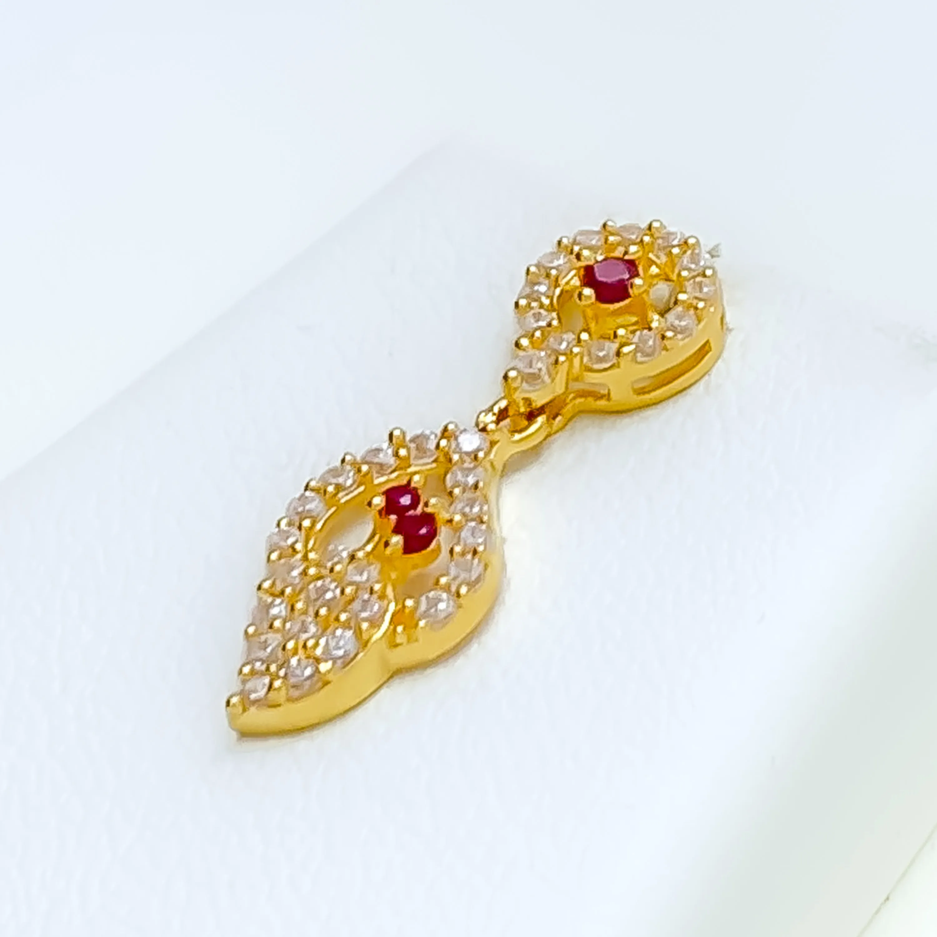 Elegant Sparkling 22k Gold Charming CZ Necklace Set