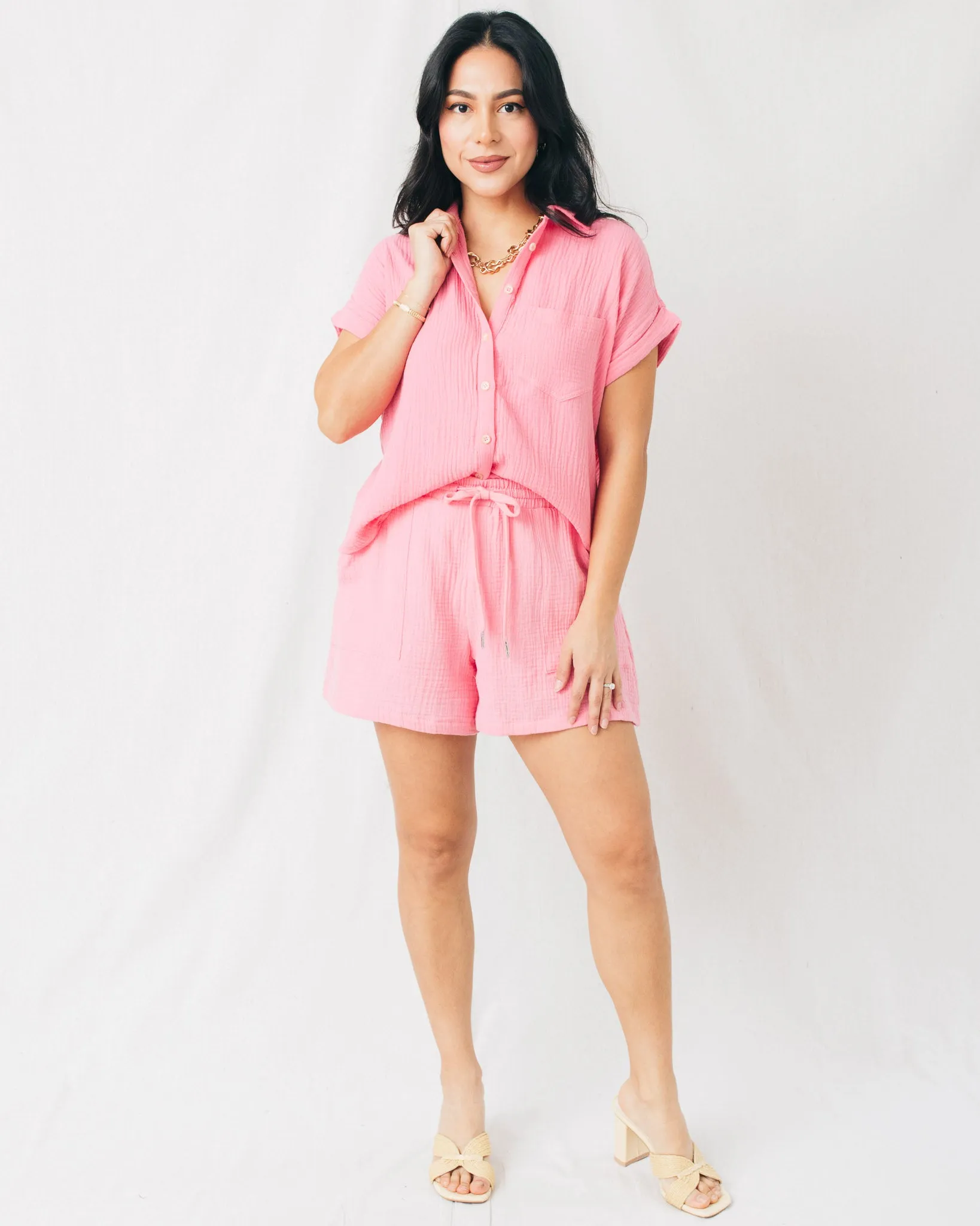 Ellen Elastic Waist Flowy Shorts