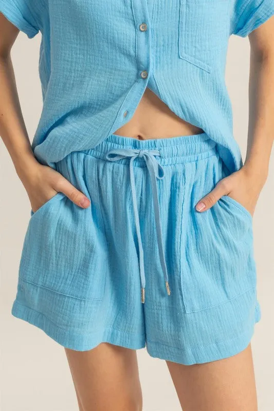 Ellen Elastic Waist Flowy Shorts