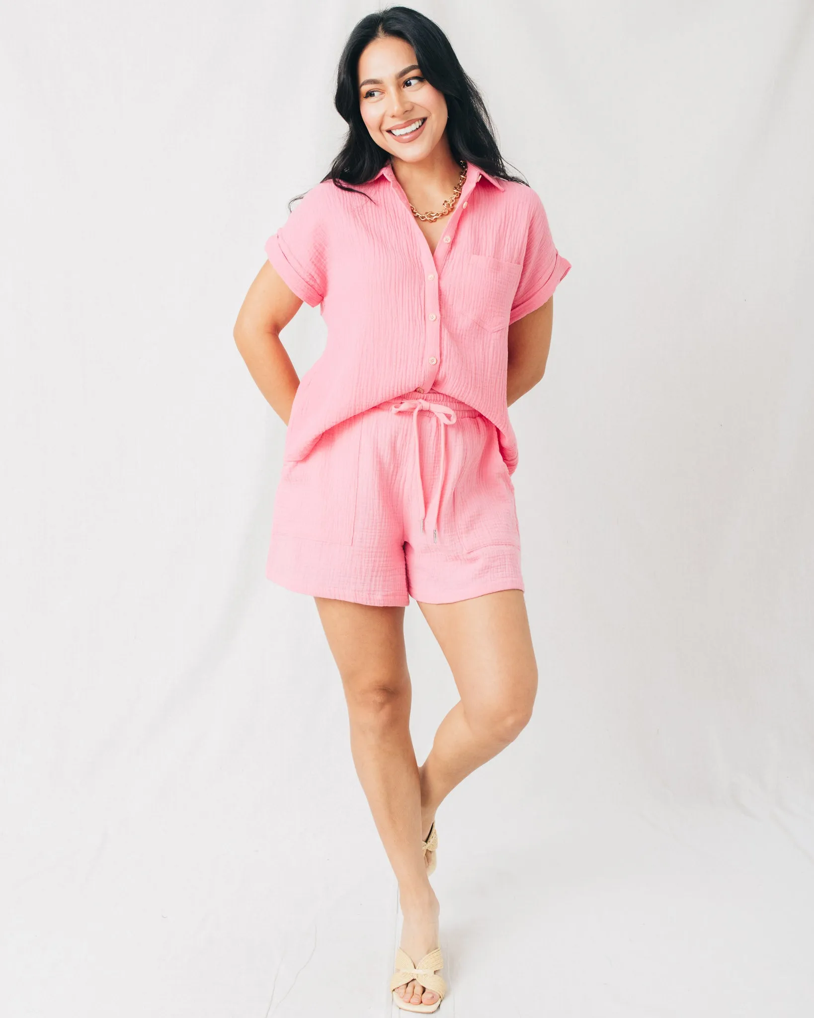 Ellen Elastic Waist Flowy Shorts