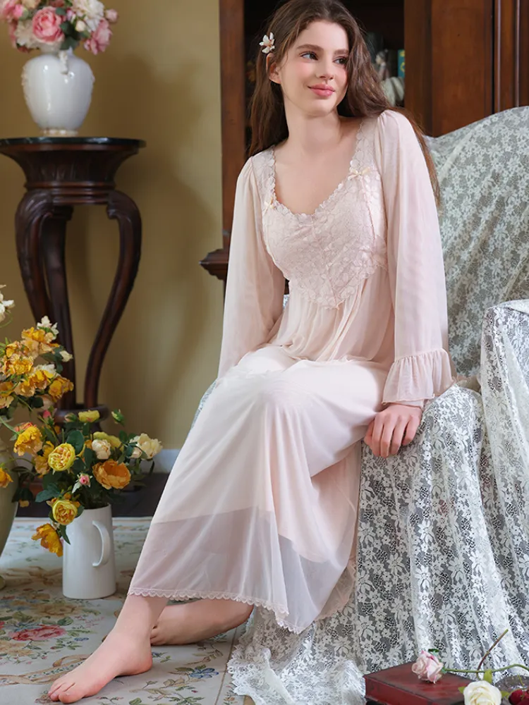 Enchanted Rose Lace Nightgown