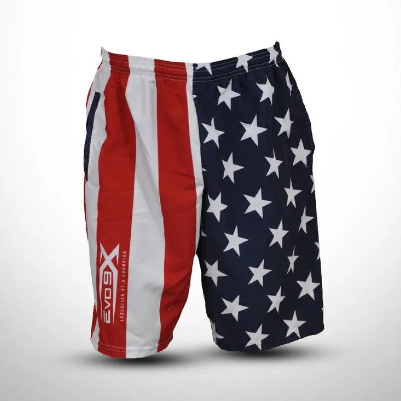 Evo9x AMERICAN FLAG Design Full Dye Sublimated Microfiber Shorts