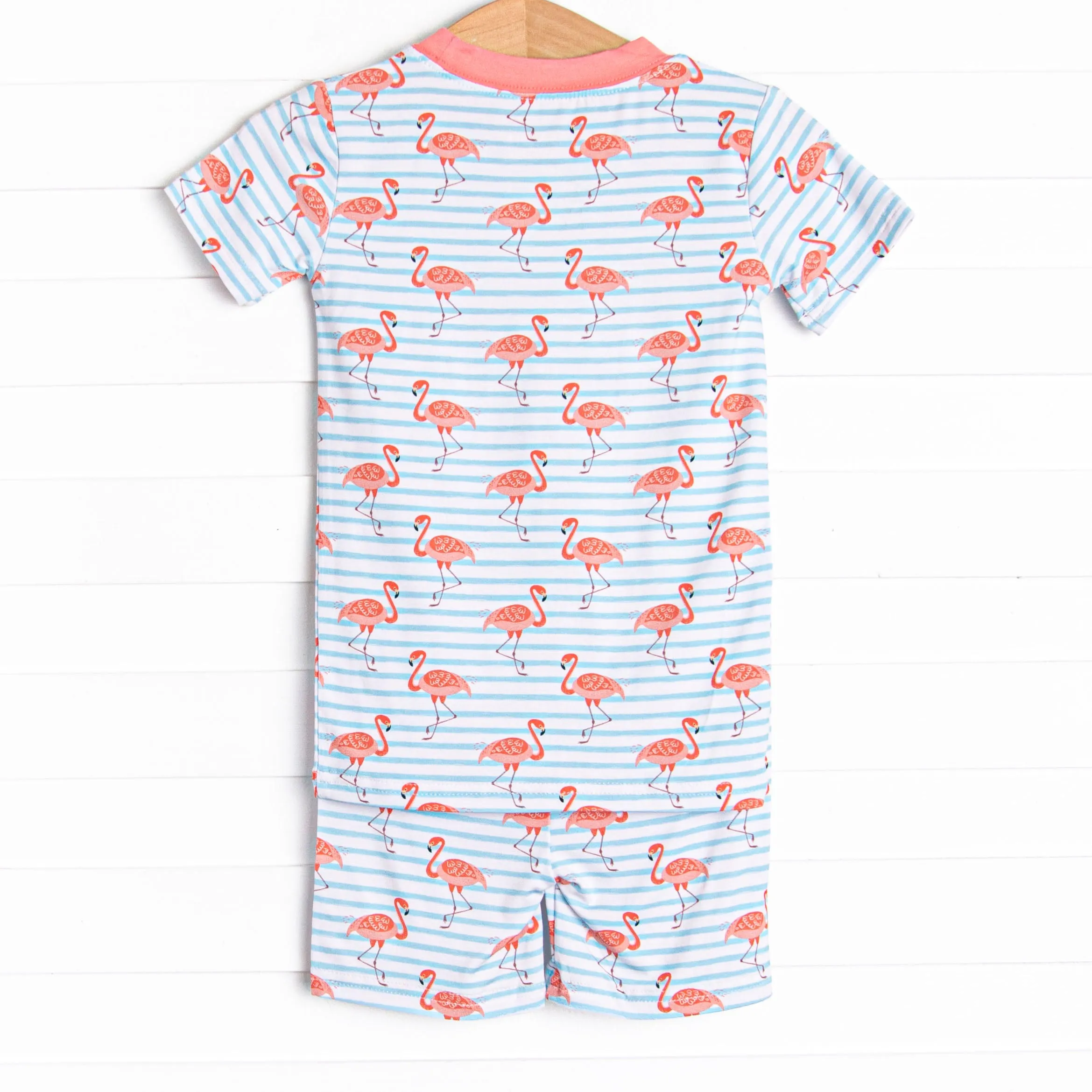 Fab Flamingos Bamboo Pajama Short Set, Pink