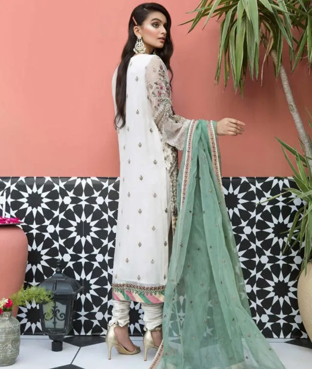 Fancy Embroidered Long Shirt with Churidar Pajama #PS16
