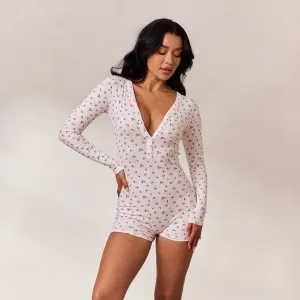 Floral Combinaison - Imprimé Blanc