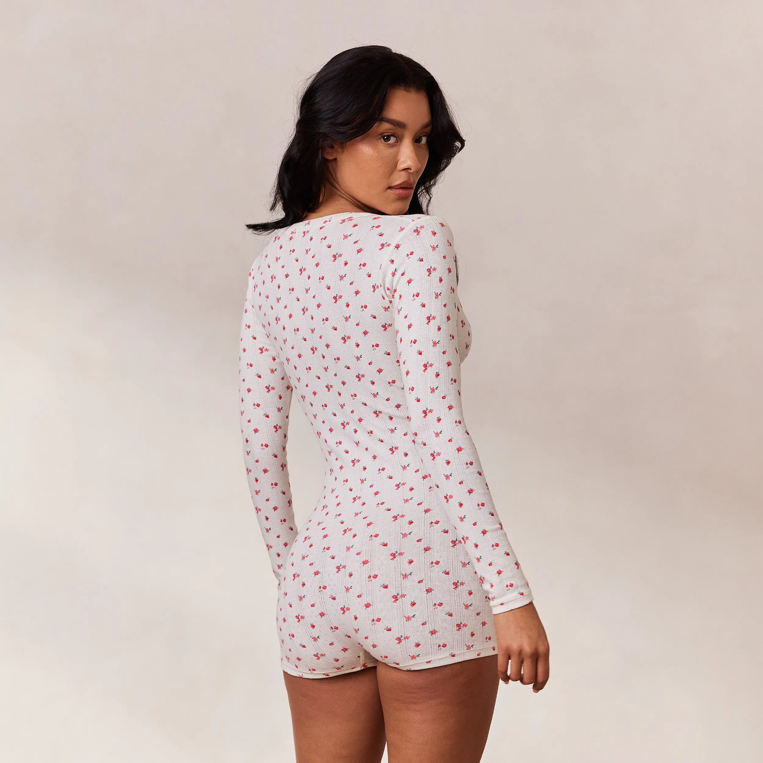 Floral Combinaison - Imprimé Blanc