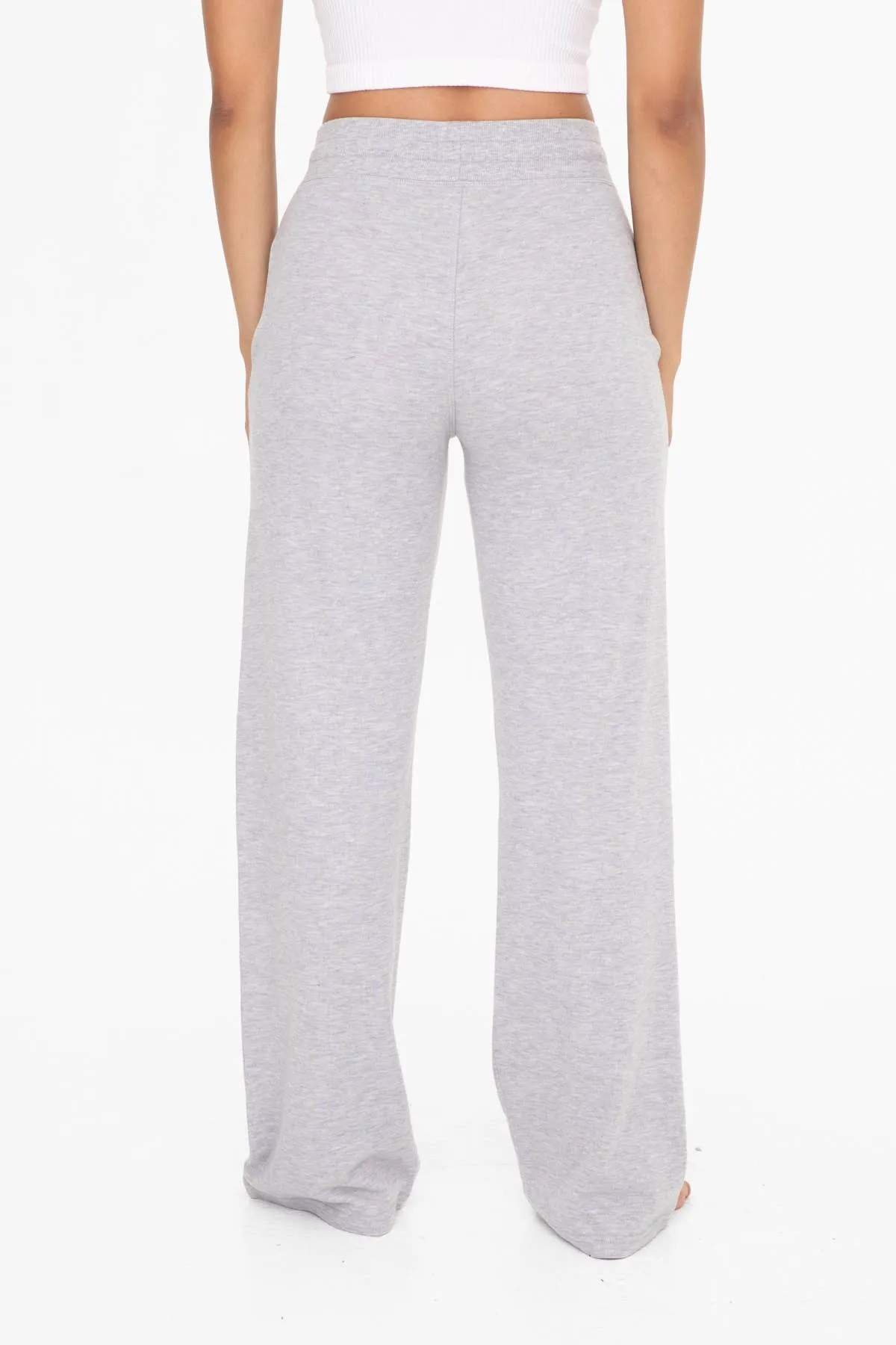 French Terry Straight Leg Sweatpants - Black & Grey