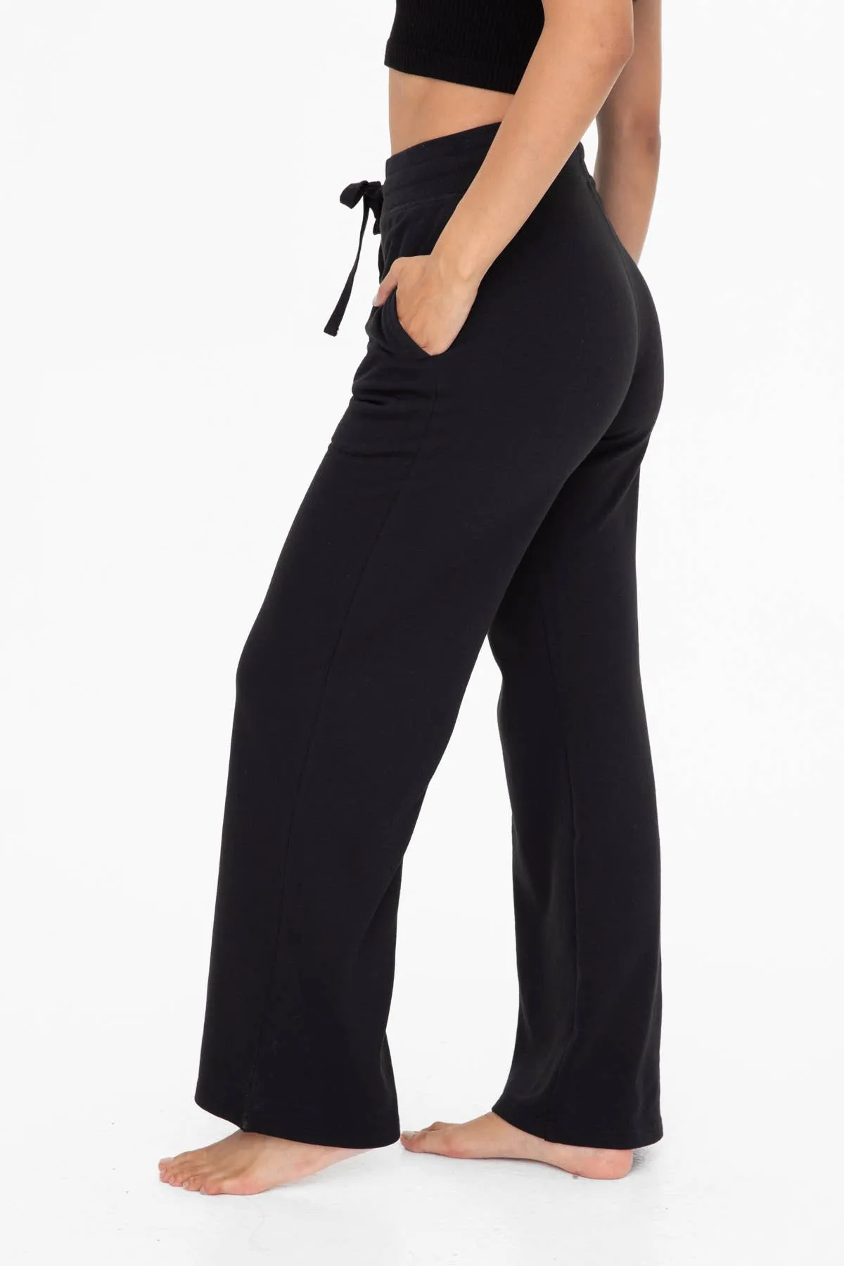 French Terry Straight Leg Sweatpants - Black & Grey
