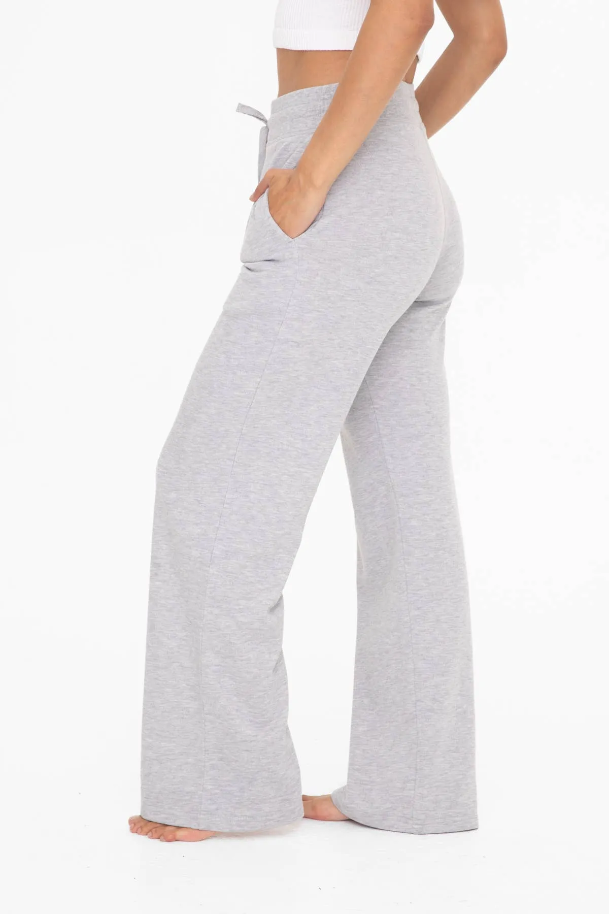 French Terry Straight Leg Sweatpants - Black & Grey