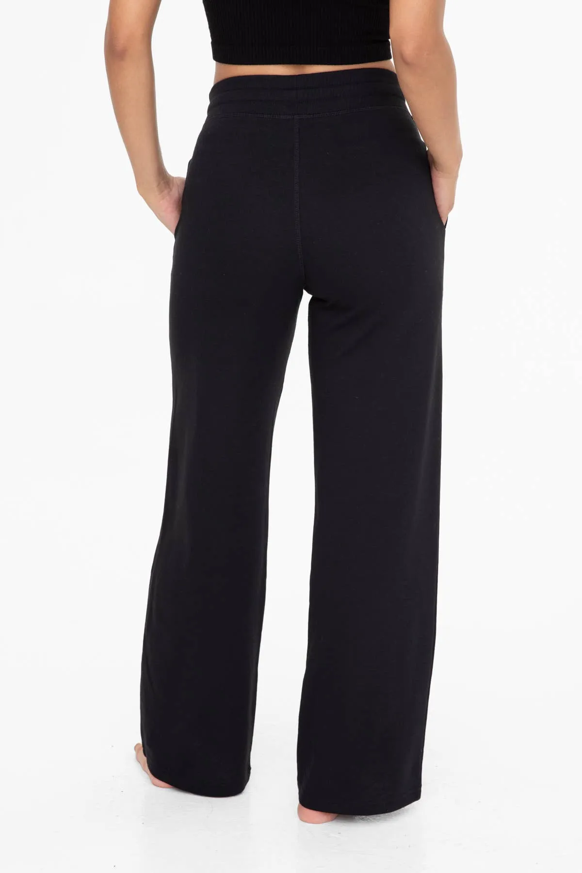 French Terry Straight Leg Sweatpants - Black & Grey