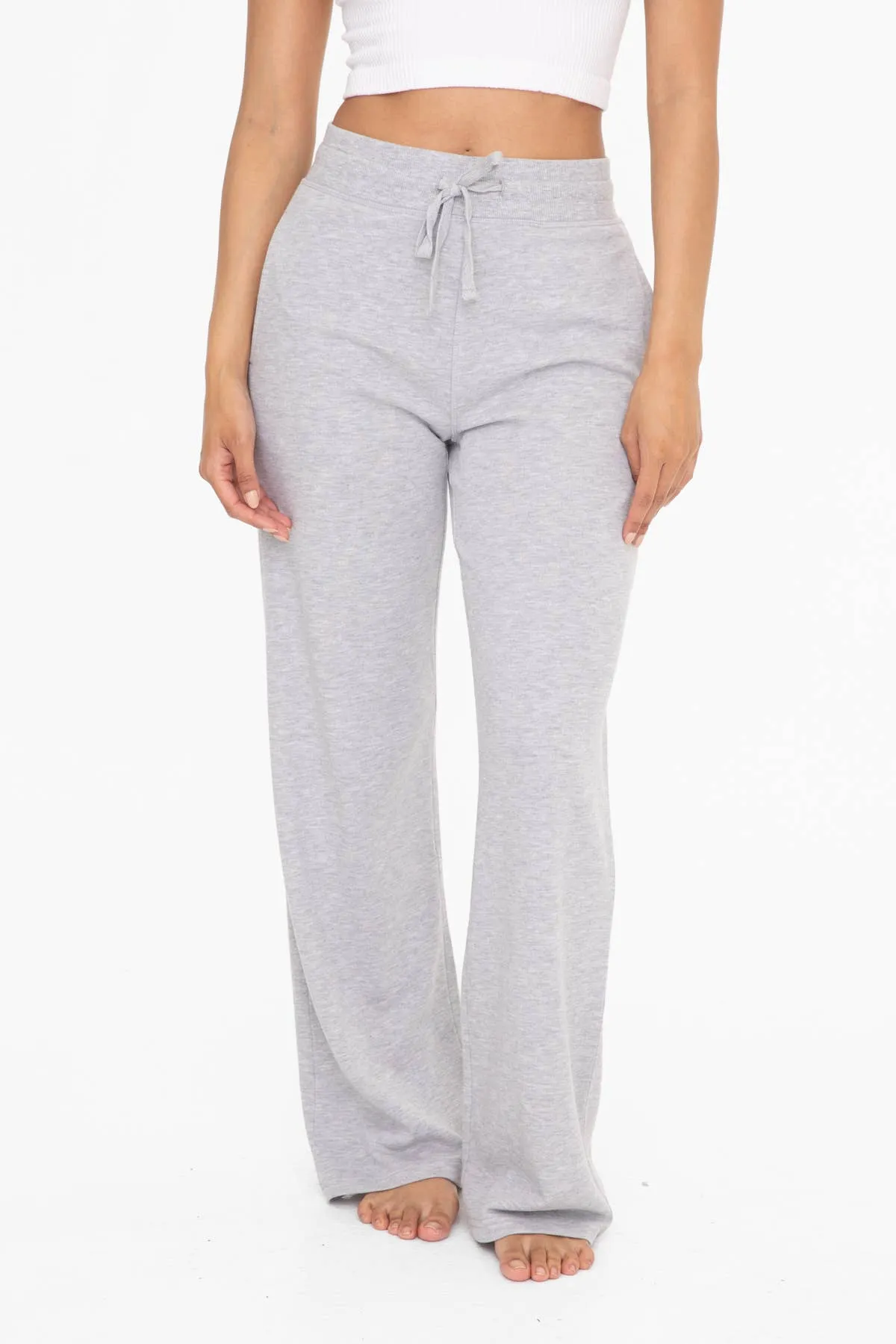 French Terry Straight Leg Sweatpants - Black & Grey