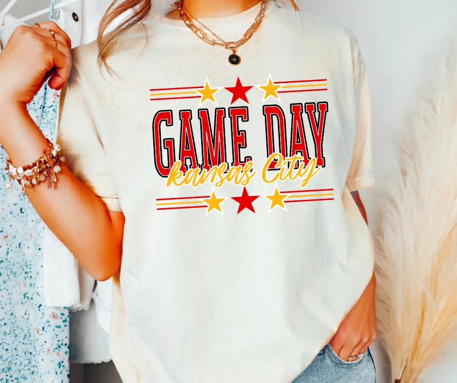 Game Day Kansas City 3 Stars Ivory Tee