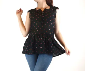 Gaudi black fox print top size M (small fit, best fits size 10)