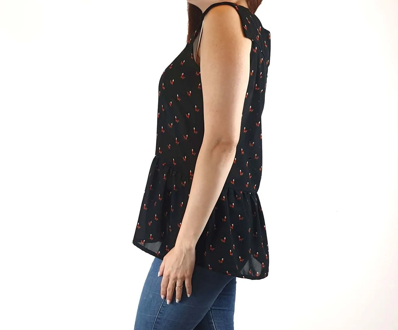 Gaudi black fox print top size M (small fit, best fits size 10)