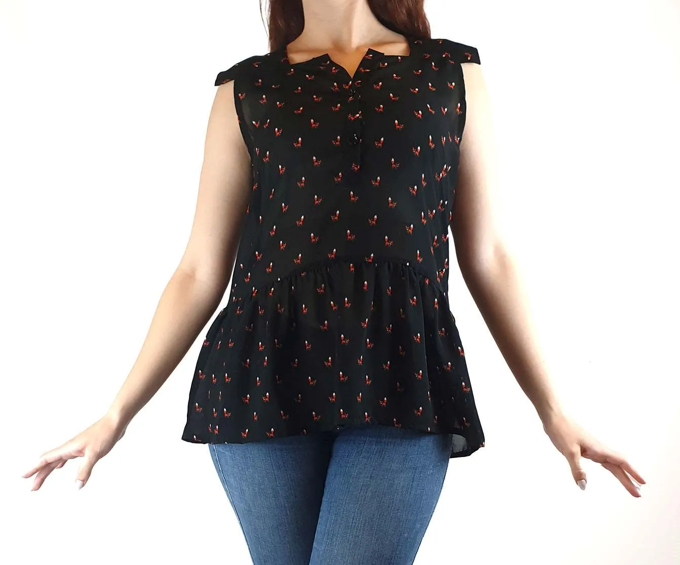 Gaudi black fox print top size M (small fit, best fits size 10)