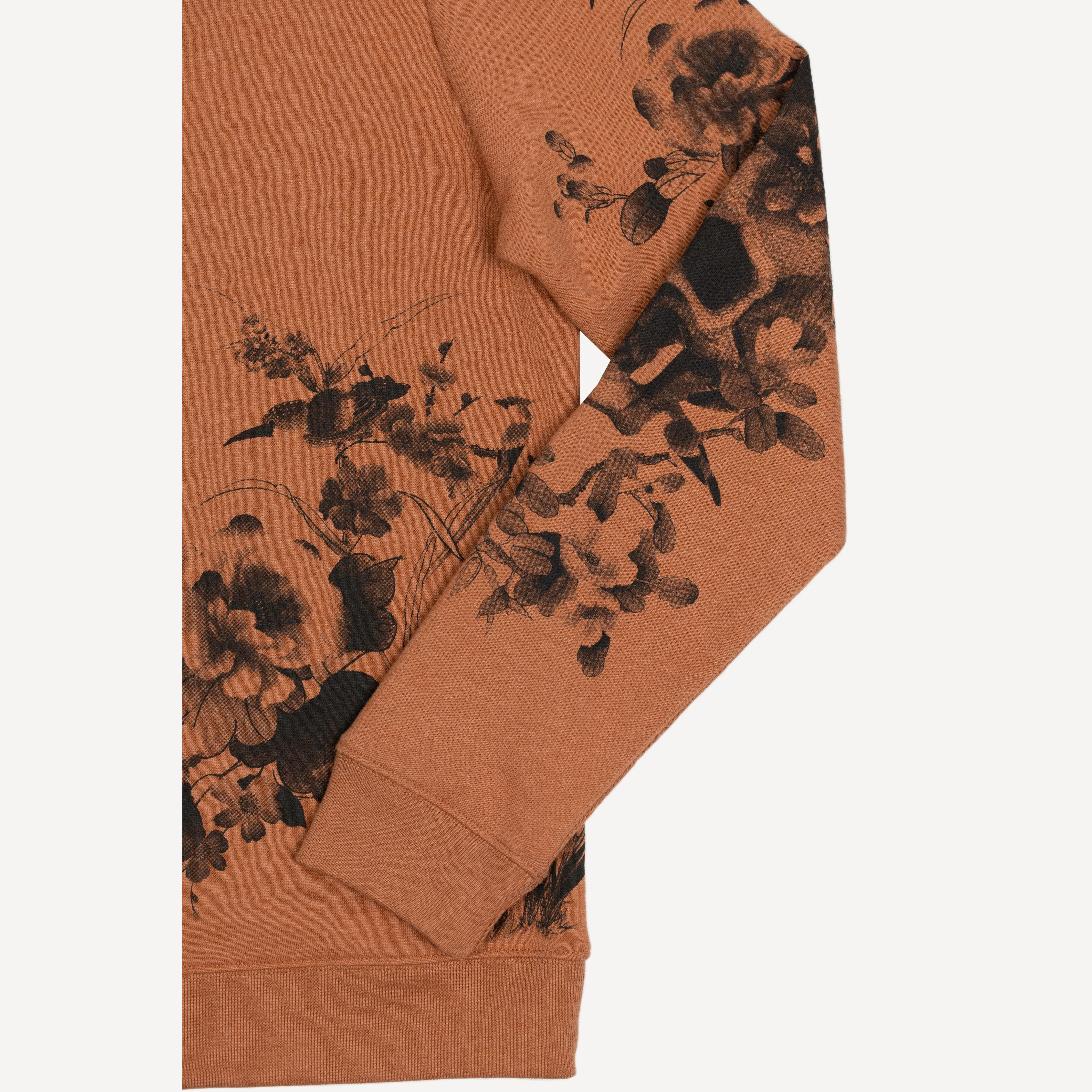 Gender Neutral Graphic Wraparound Crewneck Sweatshirt - Amber Brown / Move Forward
