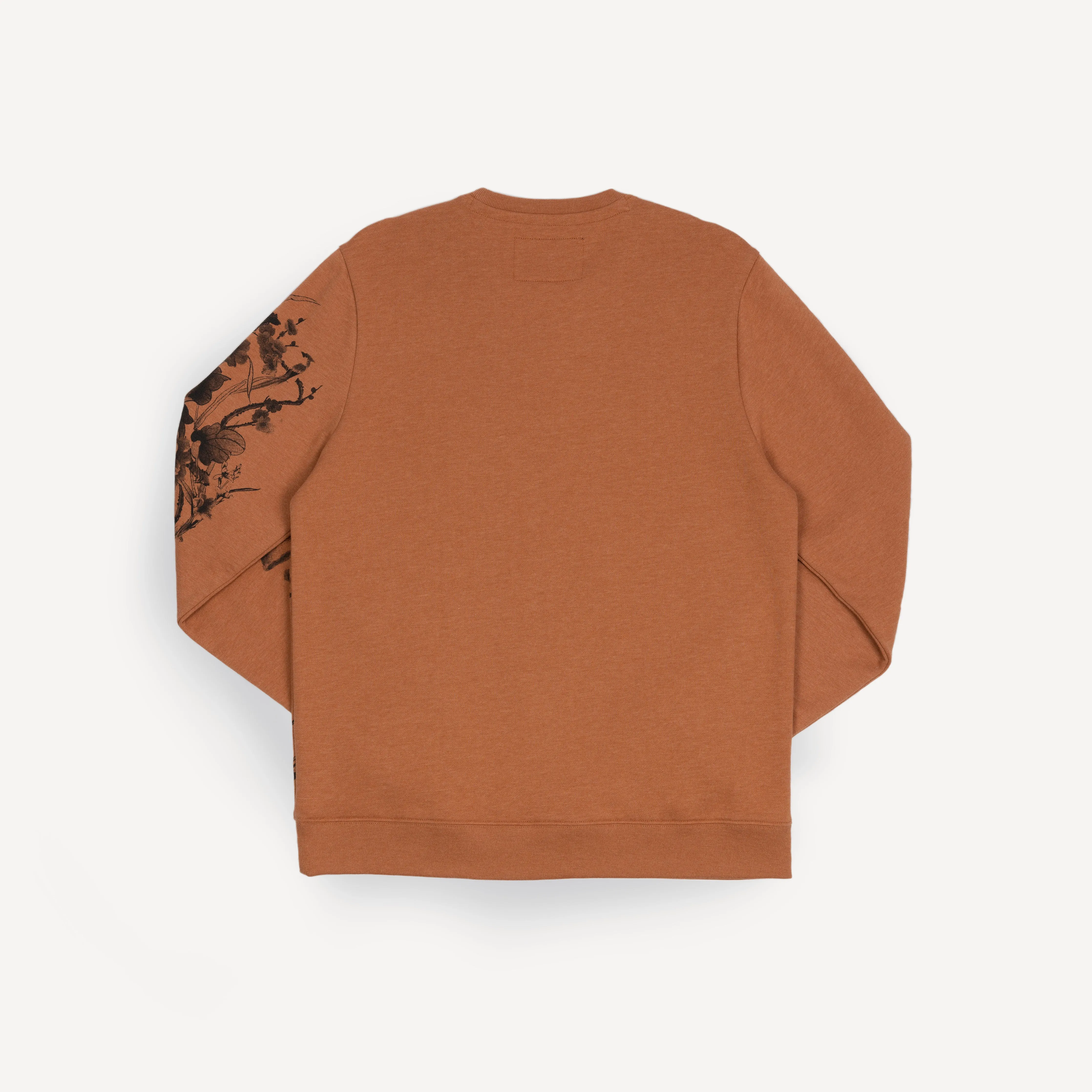 Gender Neutral Graphic Wraparound Crewneck Sweatshirt - Amber Brown / Move Forward